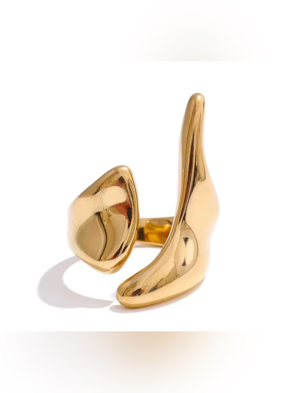 Gold Sculptural Stainless Steel Women’s Ring